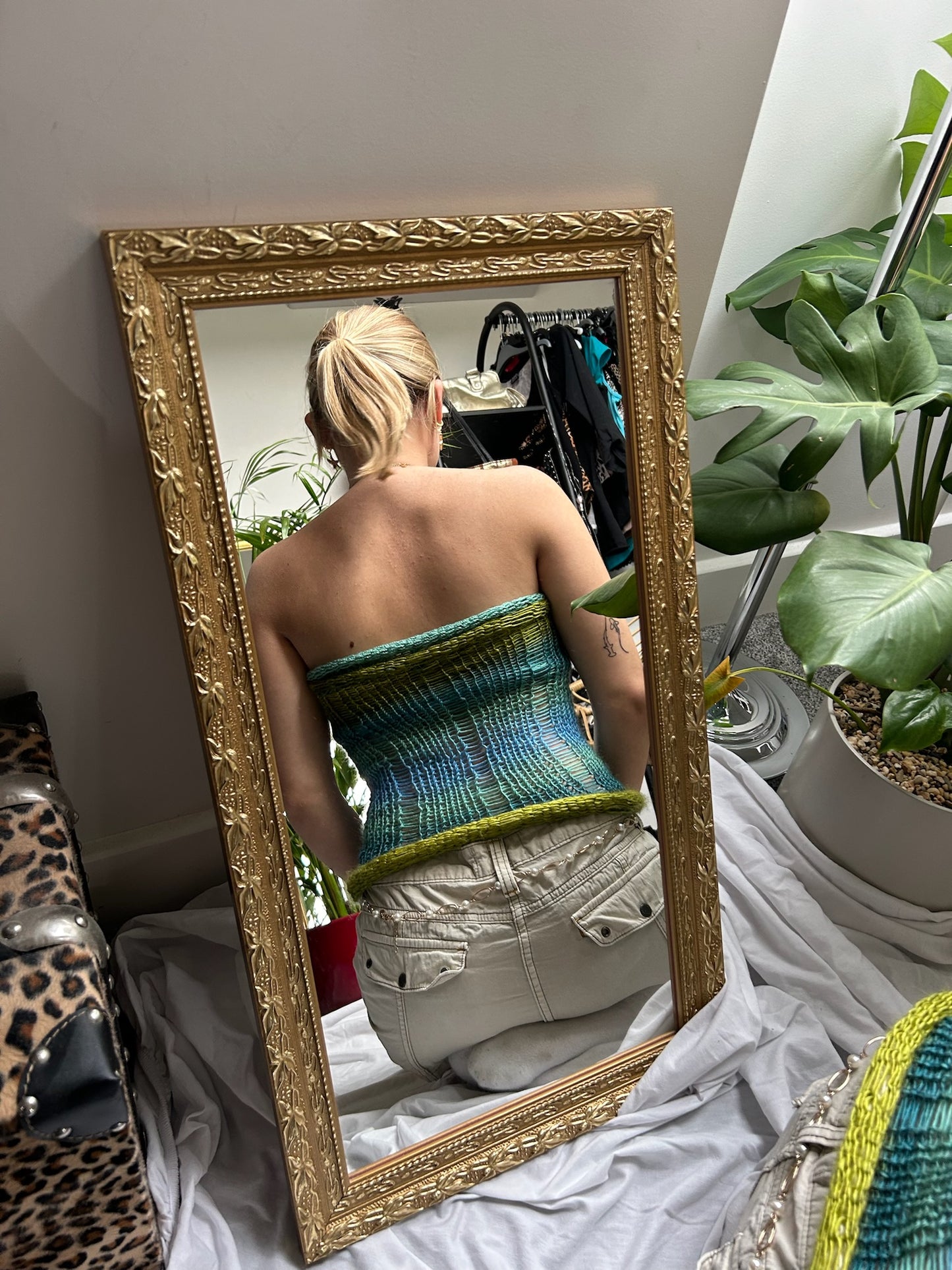 Double Knit Beaded Top in Eden