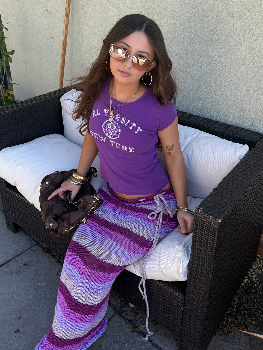 Orchid Stripe Skirt