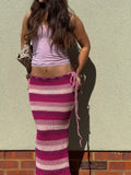 Raspberry Stripe Skirt