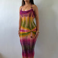 Beaded Hibiscus Maxi Dress