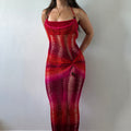 Beaded Peach Maxi Dress