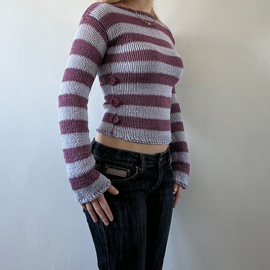 Purple Button Knit Jumper