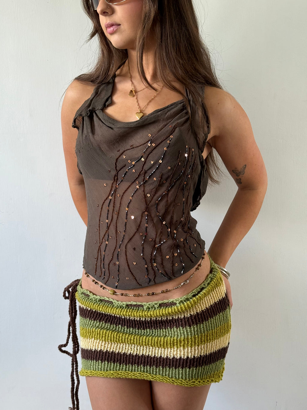 Meadow Stripe Skirt Mini