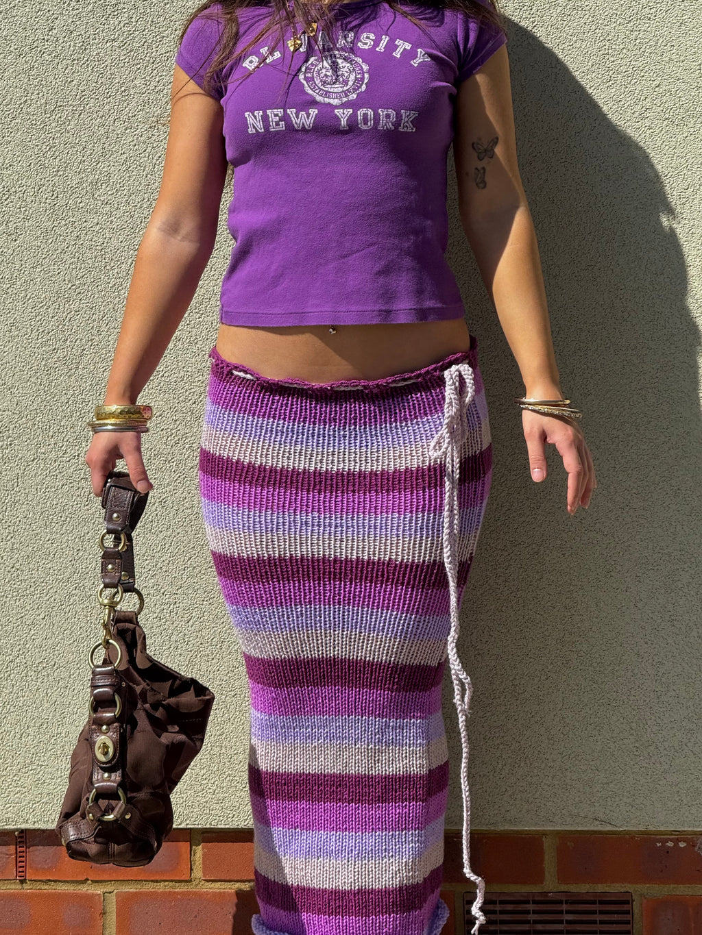 Orchid Stripe Skirt